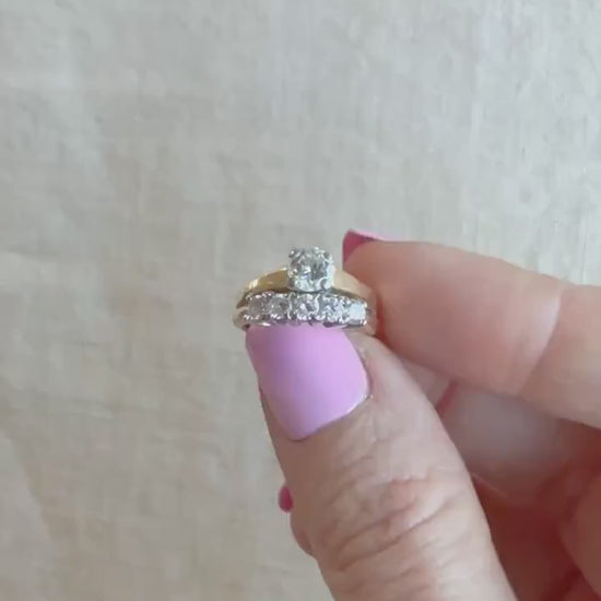 Vintage 1980s Diamond Bridal Set, Engagement & Wedding Rings