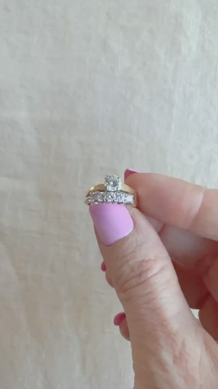 Vintage 1980s Diamond Bridal Set, Engagement & Wedding Rings
