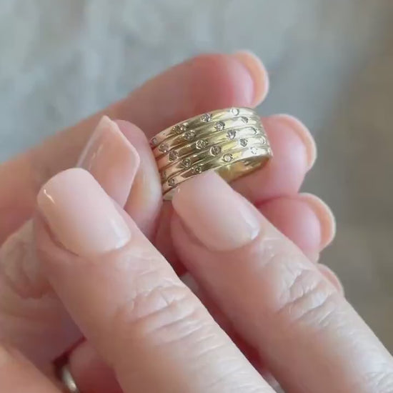 Vintage 1990s Diamond Statement Ring in 14k Gold