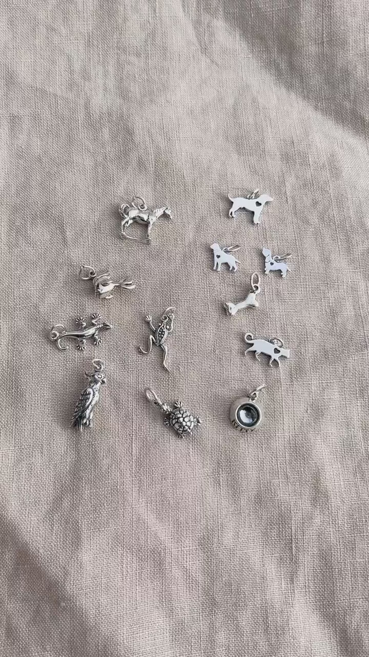 Sterling Silver Frog Charm Pendant, Pet Reptile Themed Minimalist Jewelry, Gift for Her
