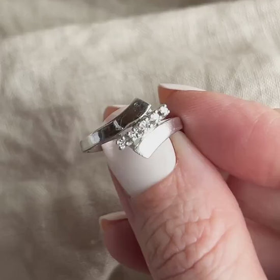 Vintage 1940s Diamond Ring in 14k White Gold