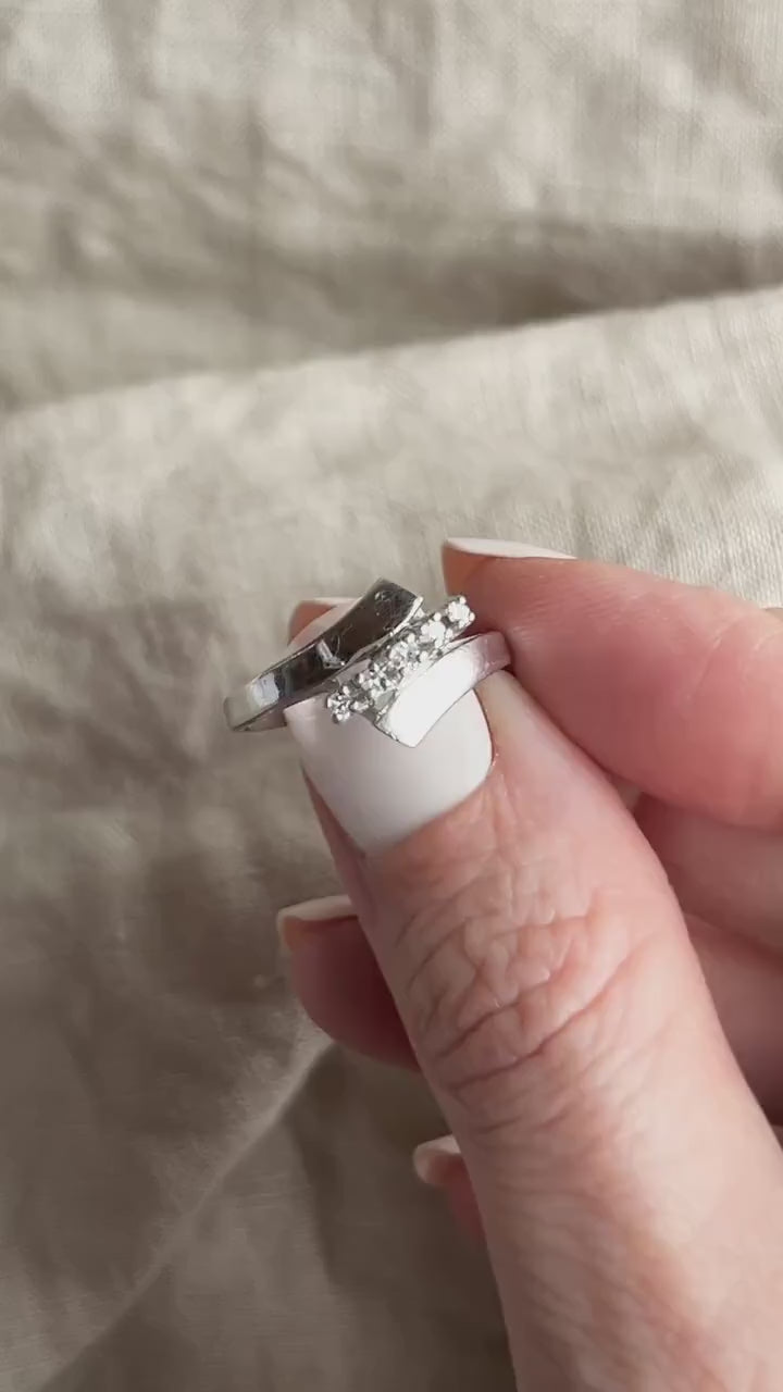 Vintage 1940s Diamond Ring in 14k White Gold