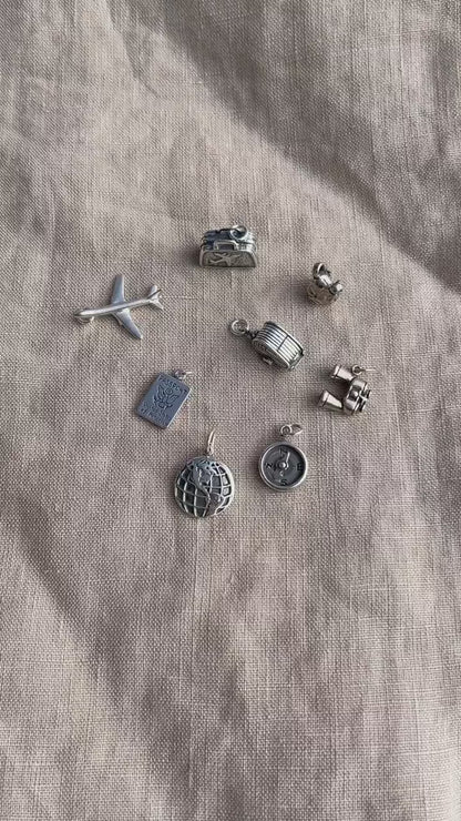 Sterling Silver Jet Airplane Charm Pendant, Travel Themed Minimalist Jewelry, Gift for Her