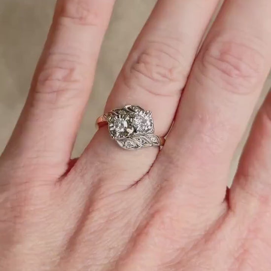 Antique 1920s Art Deco Diamond Solitaire Engagement Ring