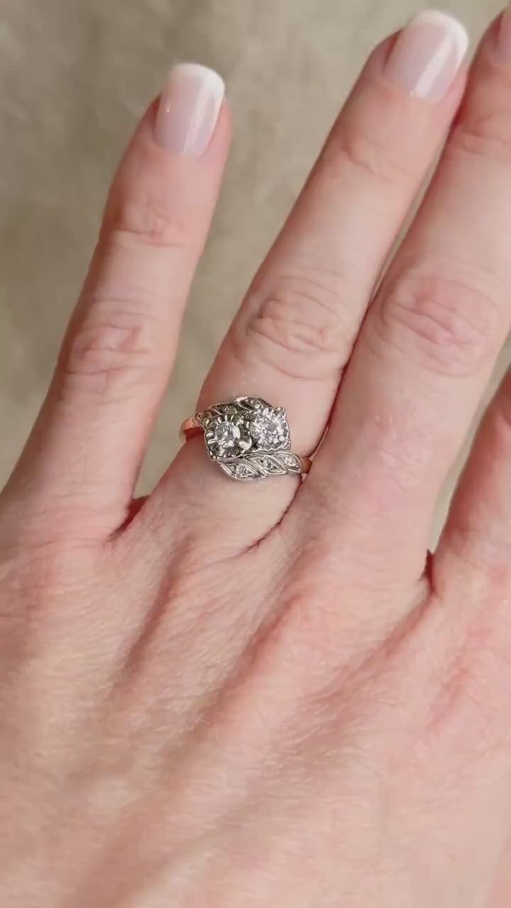 Antique 1920s Art Deco Diamond Solitaire Engagement Ring