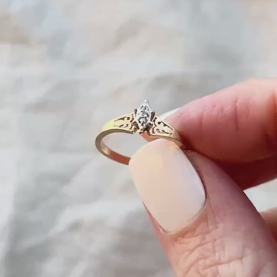 Vintage 1970s Diamond Engagement Ring in 14k Gold