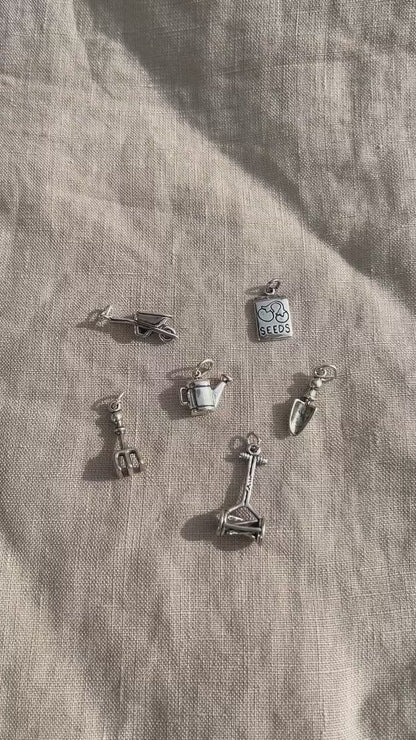 Sterling Silver Seeds Packet Charm Pendant, Gardening Themed Minimalist Jewelry, Gift for Her